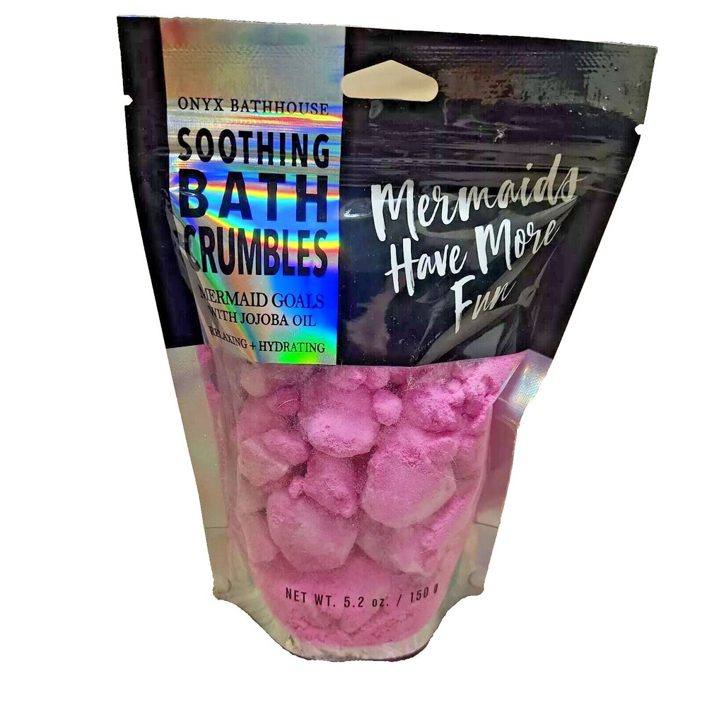Onyx Bathhouse Soothing Bath Crumbles Mermaid Goals with Johoba Oil 5.2 oz 3 pk
